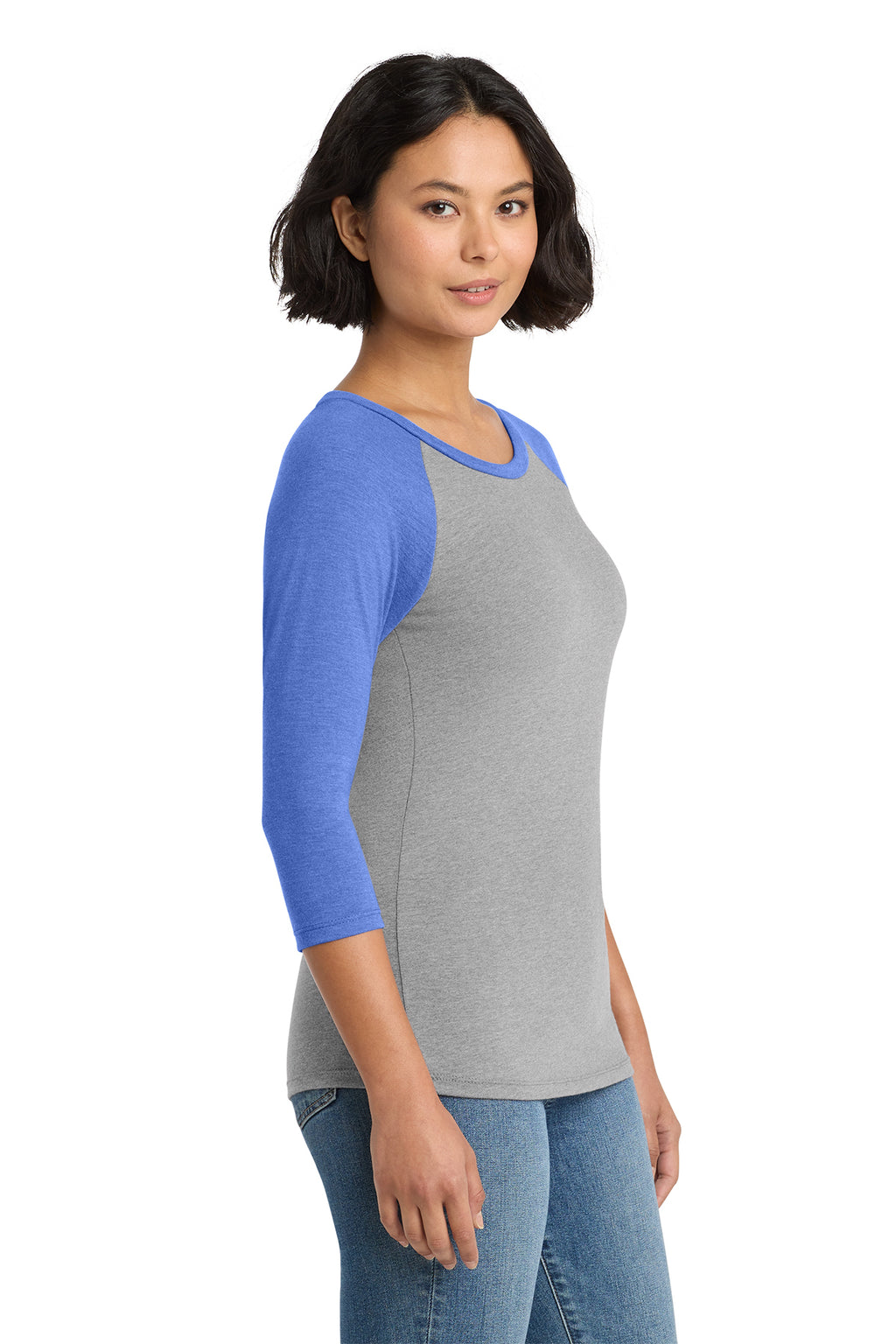 Holistic / Womens Perfect Tri 3/4-Sleeve Raglan / Royal Frost/ Grey Frost