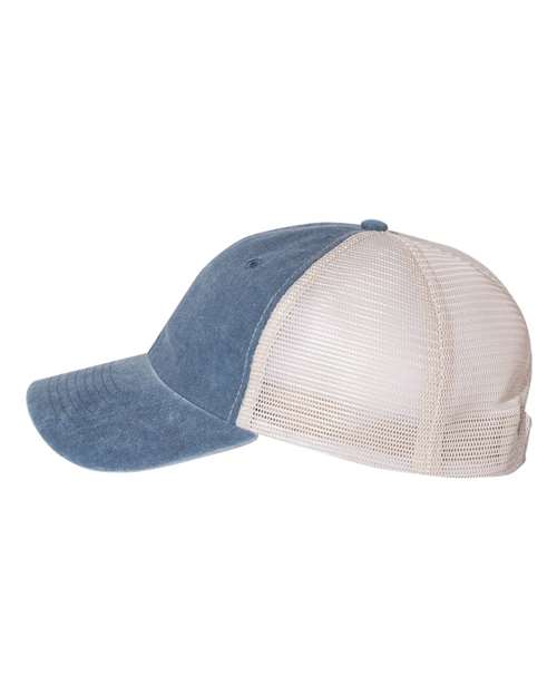 High Vibe, Low Tolerance Pigment-Dyed Trucker Cap / Navy Stone
