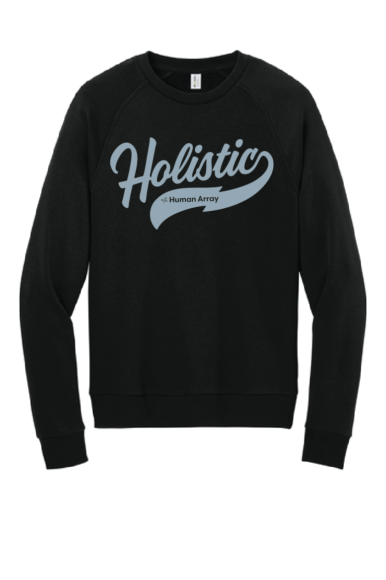 Holistic / Unisex Organic CVC Fleece Crewneck Sweatshirt / Black