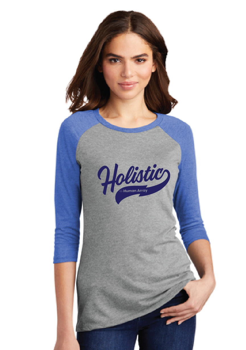 Holistic / Womens Perfect Tri 3/4-Sleeve Raglan / Royal Frost/ Grey Frost