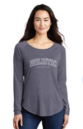 Holistic / Women's Long Sleeve Tri-Blend Wicking Scoop Neck Raglan Tee / Navy Heather