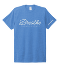 BREATHE Inhale Exhale / Unisex Tri-Blend Tee / Azure Blue