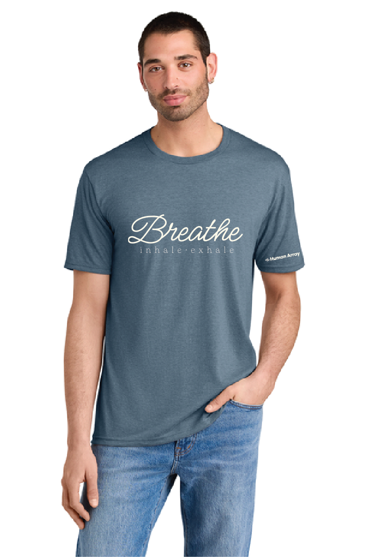 BREATHE Inhale Exhale / Softstyle Tee / Flint Blue Heather
